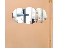 Spiegel Fliesen Wandaufkleber 3D-Aufkleber Mosaik Stick auf Moderne Kunst Raumdekor, Silber Spiegel Wandaufkleber