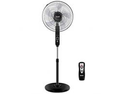 Gotoll Standventilator mit Fernbedienung | 90 ° Oszillation Ventilator mit 3 Geschwindigkeits | Standlüfter Nachtmodus| Lüfterkopf um 45° neigbar | höhenverstellbar 116.5-132 cm | Timer | 60W