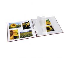 Hama Jumbo Fotoalbum, 36 x 32 cm, 50 weiße Seiten, 25 Blatt, mit Ausschnitt für Bildeinschub, Fotobuch bordeaux