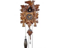 Kuckucksuhr Kuckuckuhr Echtholz NEU batteriebetriebenes Quartzwerk Musik Kuckuckruf Eble -Fünflaub 22cm-