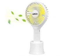Lammcou Handventilator USB Ventilator Mini Leise Klein Hand Ventilatoren Akku Tischventilator Lüfter Mini Handheld Electric Fan EIN Muss für Reie Büro Schlafzimmer Outdoor Unterwegs im Sommer Weiss