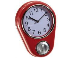 TV - Unser Original 04191 Maxxcuisine 50s Retro Kitchen Style Küchenuhr mit Timer, rot