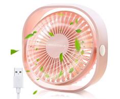 SmartDevil USB Ventilator,Handventilator Ventilator Klein PC Ventilator USB Mini Ventilator 3 Geschwindigkeiten,USB Lüfter Geräuscharm,USB Fan Einfach zu Tragen,für Büro,Zuhause und im Freien(Rosa)