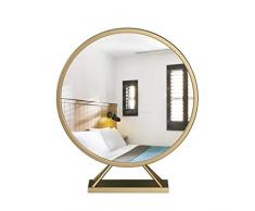 WENWEN Spiegel Großer Kosmetikspiegel Stand-Kosmetikspiegel Aus Metall Moderner Minimalistischer Goldener Kosmetikspiegel Schminkspiegel (Color : C, Size : 30cm)