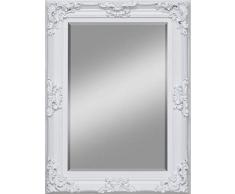 Wandspiegel Holzrahmen Silber barock antik Landhaus Spiegel Pedro 85 x 115