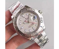 Männer Automatische mechanische Uhr Silber Schwarz Blau Grau Edelstahl Yachtuhren Master Sapphire Glass Gold