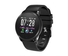 moreFit Fitness Armband Uhr, Smartwatch Fitness Tracker mit Pulsmesser Wasserdicht IP68 Fitness Uhr Pulsuhr Schrittzähler Uhr für Damen Herren Anruf SMS SNS Beachten, Schwarz