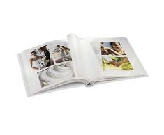 Hama Fotoalbum Lazise, Hochzeitsalbum mit 50 weißen Seiten für 250 Fotos im Format 10x15, Fotobuch zum einkleben und selbstgestalten, Album z.B. für Hochzeit, 29x32 cm, Aquarell Herz Motiv, weiß-pink