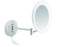 Nicol Kosmetik Wandspiegel 5fach Vergrößerung mit Beleuchtung schwenkbar verchromt Acrylrand transparent