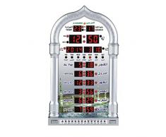 Xigeapg Muslim Beten Islamischen Azan Tisch Uhr Azan Wecker 1500 St？Dte Athan Adhan Salah Gebet Uhr Eu Stecker Silber