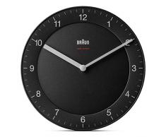 Braun Klassische Funkwanduhr für die Mitteleuropäische Zeitzone (MEZ/GMT+1) mit ruhigem Uhrwerk, leicht lesbarem Zifferblatt mit 20 cm Durchmesser in Schwarz, Modell BC06B-DCF