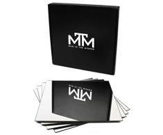 MAN IN THE MIRROR® Spiegelfliesen selbstklebend - Made In Germany - 20x20cm - Spiegel selbstklebend - Klebespiegel für alle Räumlichkeiten - 4er Set