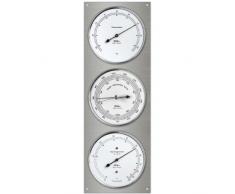 Fischer 829-01 Außenwetterstation aus Edelstahl, Thermometer-Barometer-Echthaar Hygrometer, 430 x 150 mm