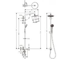 Hansgrohe Duschsystem Showerpipe Croma 220 Reno, verchromt, 27224000