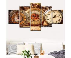 5 Stück antike Taschenuhr Leinwand Poster modulares Bild moderne Wohnzimmer Wohnkultur einzigartige Wandkunst-16x24/32/40inchWith frame