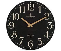 NIKKY HOME Runde Wanduhr Quarz Analog-römischen Wahl Europäische Retro-Stil Vintage Handgemachte Dekorative Holz 30cm