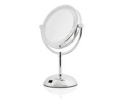 Lumaland Kosmetikspiegel mit LED Beleuchtung Standspiegel 5fach Vergrößerung