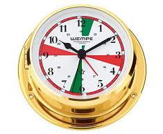 Wempe Funkraum Schiffsuhr mit Weckfunktion Skiff Messing Ø 110mm - Arabische Ziffern
