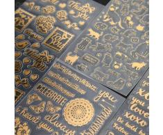 esealainjz Vintage Gold Tier Papier Sticker Paket DIY Tagebuch Dekoration Sticker Album Scrapbooking