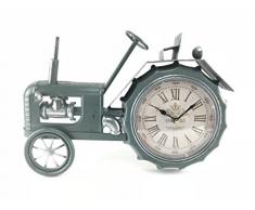 Crispe home & garden Tischuhr Traktor, Standuhr, Kaminuhr, Uhr aus Metall 40 x 26 x 5,5 cm