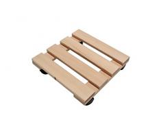 Pflanzenroller Holz MASSIV eckig 30x30 cm bis 120 KG