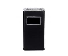 Standaschenbecher mit Mülleimer Edelstahl 61cm 45L Schwarz