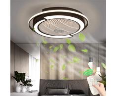 Unsichtbares Fan Deckenventilator Mit Fernbedienung LED Licht Einstellbare Windgeschwindigkeit Dimmbar Moderne Deckenleuchte Für Leise Ventilator Schlafzimmer Wohnzimmer Esszimmer Beleuchtung Schwarz