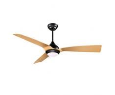 H&Fun 52-Zoll DC-Motor Deckenventilator mit Beleuchtung und Fernbedienung, 3-Eichen-Farbflügeln für Innen- / Außenbereich, 6-Gang, 3 Farbtemperatur einstellbar