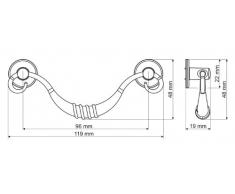Möbelgriff Schrankgriff aus Metall Ausführung Altmessing Lochabstand 96mm