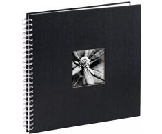 Hama Jumbo Fotoalbum, 36 x 32 cm, 50 weiße Seiten, 25 Blatt, mit Ausschnitt für Bildeinschub, Fotobuch schwarz