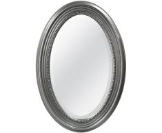 MCS Silber Perlen oval Wandspiegel, 53 cm von 79 cm
