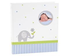 Goldbuch Babyalbum mit Fensterausschnitt, Babyworld Wal, 30 x 31 cm, 60 weiße Blankoseiten mit 4 illustrierten Seiten und Pergamin-Trennblättern, Laminierter Kunstdruck, Weiß/Grün, 15329