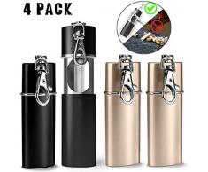 jeeri 4 Stück Zigaretten Taschenascher Taschenaschenbecher geruchsdicht, Aschenbecher Mini Zigaretten Aschenbecher AußenEinsatz für Reise(Rosé Gold/schwarz)