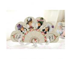 Handfächer Doppelseitige Handventilator Lolita Shooting Prop Fan Victoria Lady Hat Palace Retro (Color : Twenty)