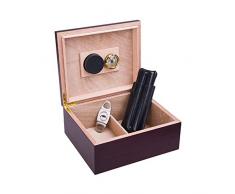 Zigarrenschachtel Zigarrenschachtel, Großraum-Zigarrenschrank mit Luftbefeuchter und Hygrometer Zigarettenetui, mit Zigarrenabschneider und Zigarrenlederetui, Importierte Zedernholz-Massivholzkiste, P