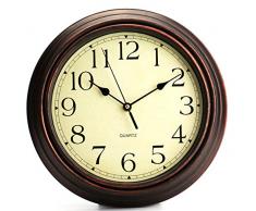 Tebery Quarz Dekorative Klassische Uhr Nostalgie Wanduhr ohne Tickgeräusche 12zoll