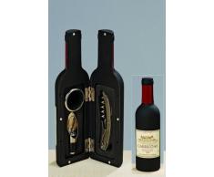 KUHEIGA Wein-Zubehör Set 4-tlg. Weinflaschen-Optik Edelstahl - Höhe: 33cm