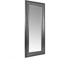 Wohaga® XXL Spiegel mit Facettenschliff und Verzierungen 170x70cm Antik-Optik Silber Flurspiegel Ankleidespiegel Hängespiegel Wandspiegel