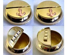 magicaldeco 4 Stück- maritimer Aschenbecher - Messing - Klappascher