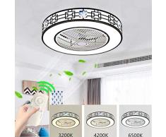 WJJH Deckenleuchte Deckenventilator mit LED-Leuchten, mit Fernbedienung, warmweiß/neutralweiß/kaltweiß - DREI Farbe Dimmbare, 36W Deckenleuchte für Schlafzimmer Wohnzimmer,1