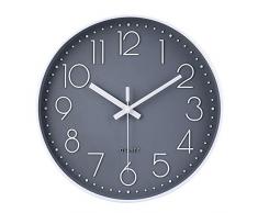 30cm Modern Quartz Lautlos Wanduhr Schleichende Sekunde ohne Ticken Analoge Wanduhr ( Grau )