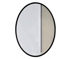 WJSW Ovaler Wandspiegel aus Metall, Badezimmereinrichtung | Hänge horizontal oder vertikal gespiegelt (Durchmesser: 40 × 60 cm, 50 × 70 cm, 50 × 80 cm, 60 × 80 cm) Gold & Schwarz