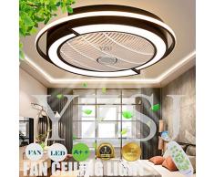 LED Fan Deckenleuchte Deckenventilator Mit Beleuchtung Fernbedienung Leise Dimmbar Einstellbare Windgeschwindigkeit Schlafzimmer Wohnzimmer Kinderzimmer Deckenlampe,Schwarz,58CM(45W)