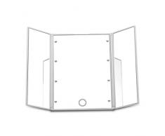 Dproptel Faltbar Make-up-Spiegel mit LED Kosmetikspiegel Beleuchtung Standspiegel Schminkspiegel Tischspiegel Weiss