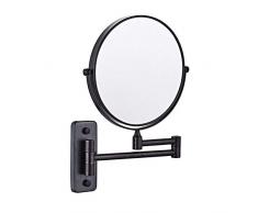 Relaxbx Schminkspiegel an der Wand montiert schwarz 8-Zoll-beidseitig schwenkbaren Wandspiegel, Klapp Bad Rasieren Kosmetik Schminkspiegel-3X/1X Vergrößerung erweitern