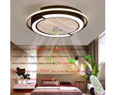 Fan Deckenleuchte LED Deckenventilator Mit Beleuchtung Fernbedienung Leise Dimmbar Einstellbare Windgeschwindigkeit Schlafzimmer Wohnzimmer Kinderzimmer Esszimmer Deckenlampe,Schwarz,58CM