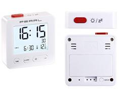 PEARL Reise Funkwecker: Digitaler Reise-Funk-Wecker mit Thermometer und beleuchtetem Display (Funkwecker Digital)