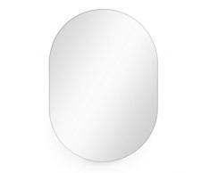 PHOTOLINI Spiegel Oval ohne Rahmen 50x70 cm | Ovaler Wand-Spiegel Rahmenlos