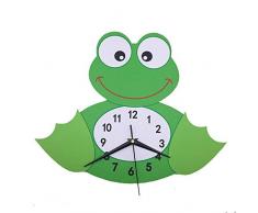 Jiaa Wandpendeluhr Der Froschwand 3D Nicht Tickt Kinderschlafzimmeraufkleber,DIY,27.5cm×23cm