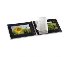 Hama Fotoalbum Fine Art, 50 schwarze Seiten (25 Blatt), Spiralalbum 24 x 17 cm, mit Ausschnitt für Bildeinschub, kreide